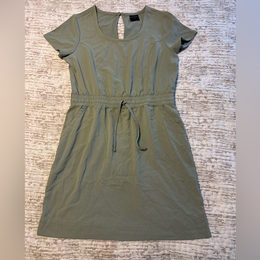 32 Degrees Sage Green Drawstring Waist T-Shirt Dress